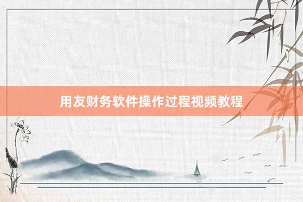 用友财务软件操作过程视频教程